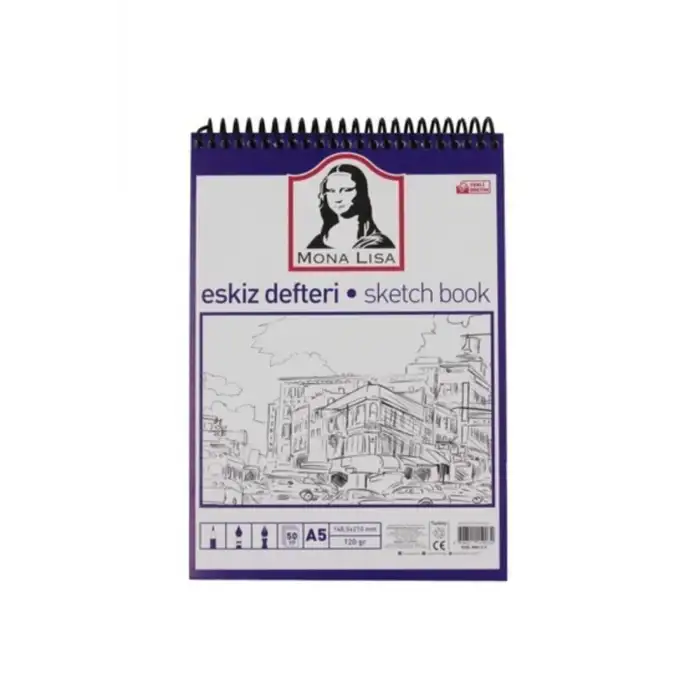 SÜDOR MONALİSA ESKİZ DEFTERİ A5 120G 50 YP TELLİ