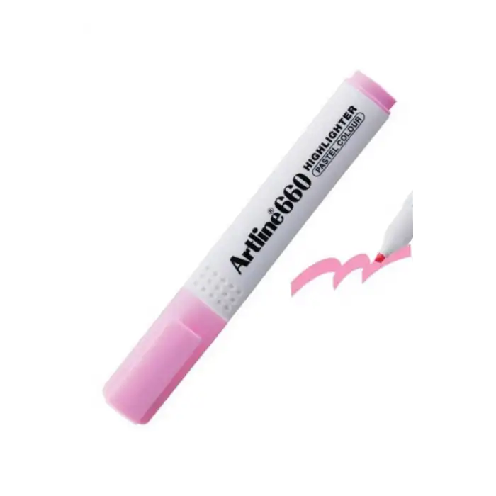Artline 660 Fosforlu Kalem Kesik Uçlu Pastel Pembe