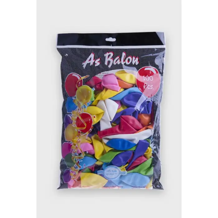 Nedi Balon Düz Renk Karışık 100lü Paket