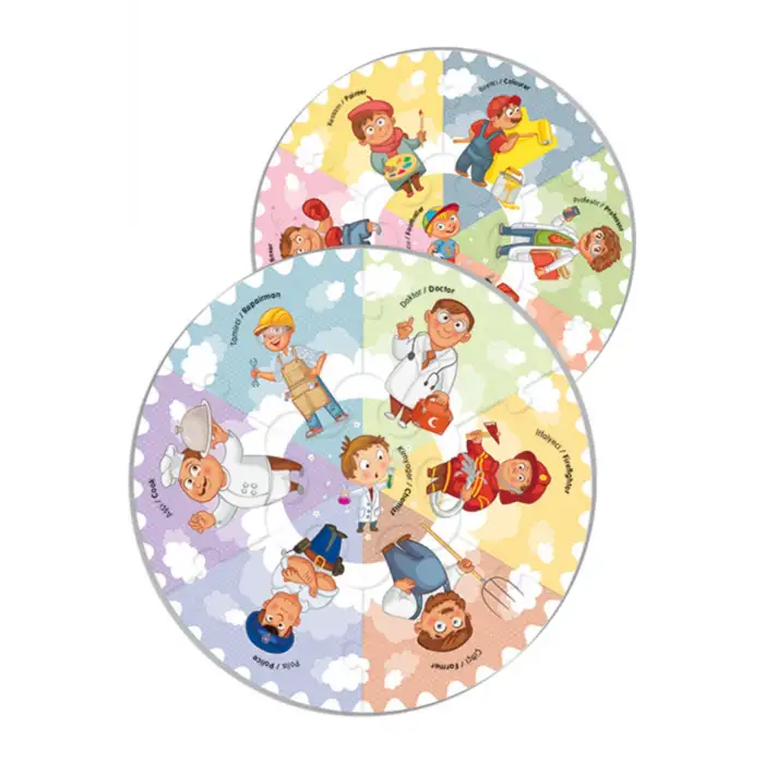 Blue Focus Puzzle Baby Round Meslekler Bf075