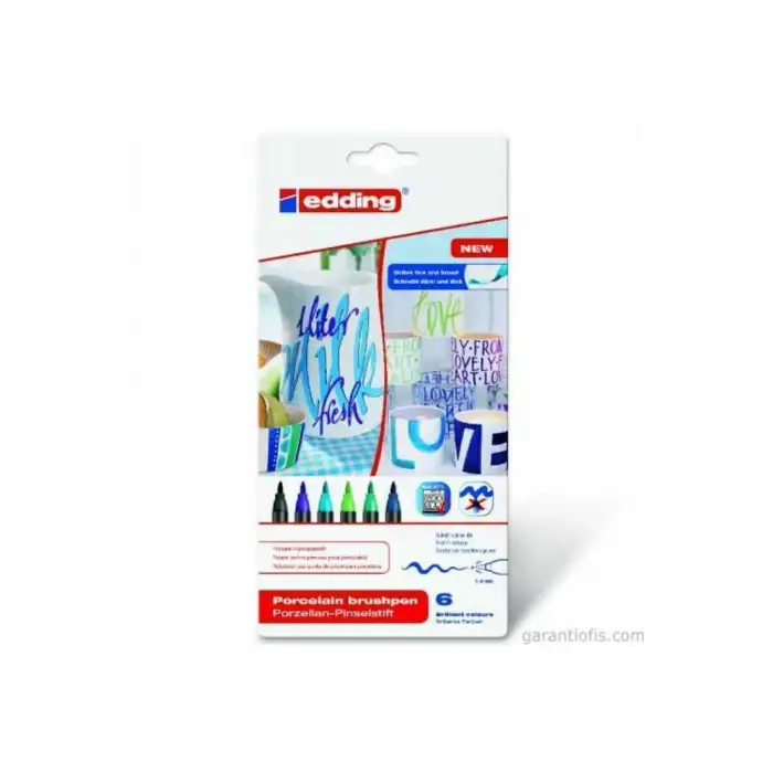 Edding E-4200 Porselen Kalemi Seti 6Li Soğuk