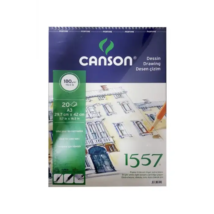 CANSON 1557 RS.ÇZM.BLK.A3 180GR.20YP.ÜST.SPR.