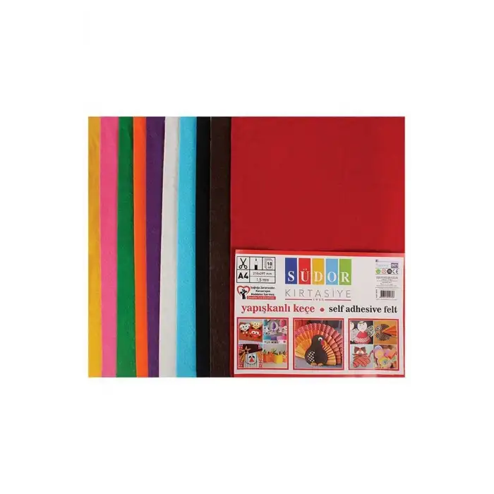 SÜDOR SK33 20X30 CM 10 RENK YAPIŞKANLI KEÇE