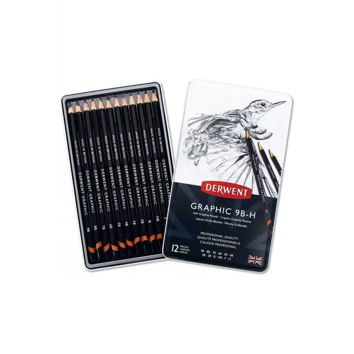 DERWENT GRAPHİC SET SOFT 12Lİ TENEKE KUTU