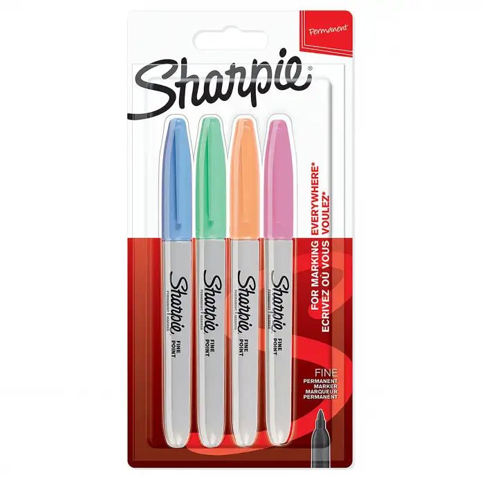 Sharpie Fine Permanent Markör 4lü Paket, Pastel Renkler