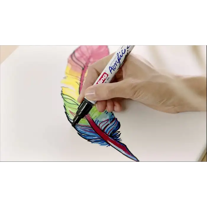 Edding 5100 akrilik markör orta - gümüş - 1 su geçirmez akrilik markör - yuvarlak uçlu 2-3 mm