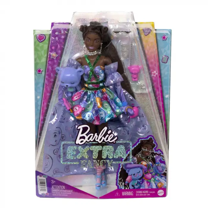 Barbie Extra Fancy - Mor Kostümlü Bebek, 3 yaş ve üzeri, HHN13