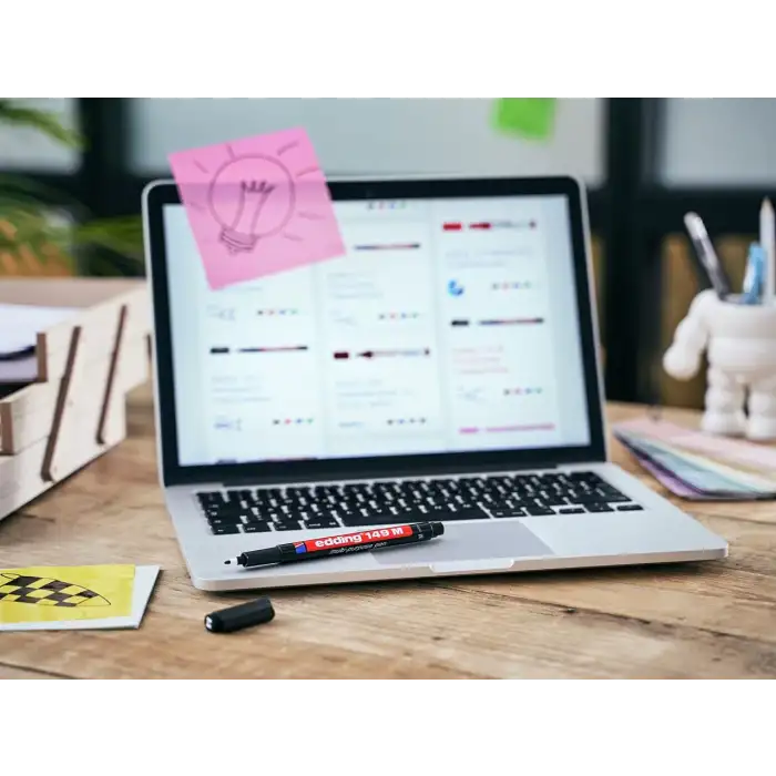 Edding 149 M silgili permanent kalem - asetat kalemi - mavi - 1 kalem - yuvarlak uç 1 mm