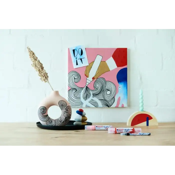 edding 5000 akrilik markör geniş - altın - 1 su geçirmez akrilik markör - kesik ucu 5-10 mm