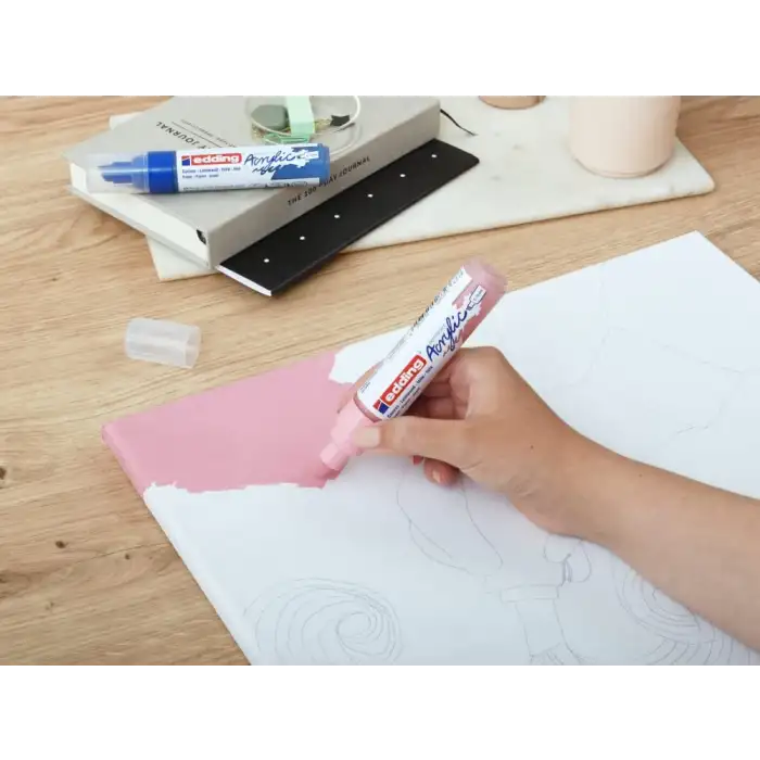 edding 5000 akrilik markör geniş - altın - 1 su geçirmez akrilik markör - kesik ucu 5-10 mm