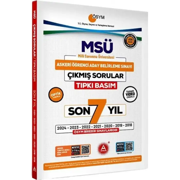 A Yayınları MSÜ Son 5 Yıl Tıpkı Basım Çıkmış Sorular