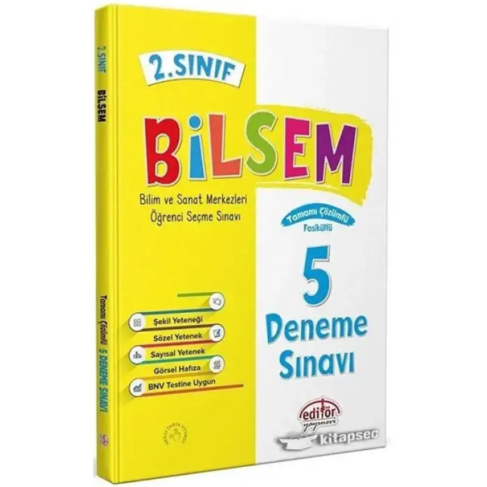Editör Yayınevi 2. Sınıf Bi̇lsem Tamami Çözümlü 5 Fasi̇kül Deneme Sınavı