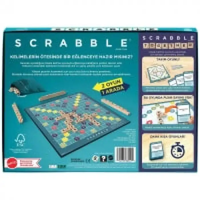 SCRABBLE ORİJİNAL AHSAP İKİSİ BİR ARADA TÜRKÇE MTL-JLJ64