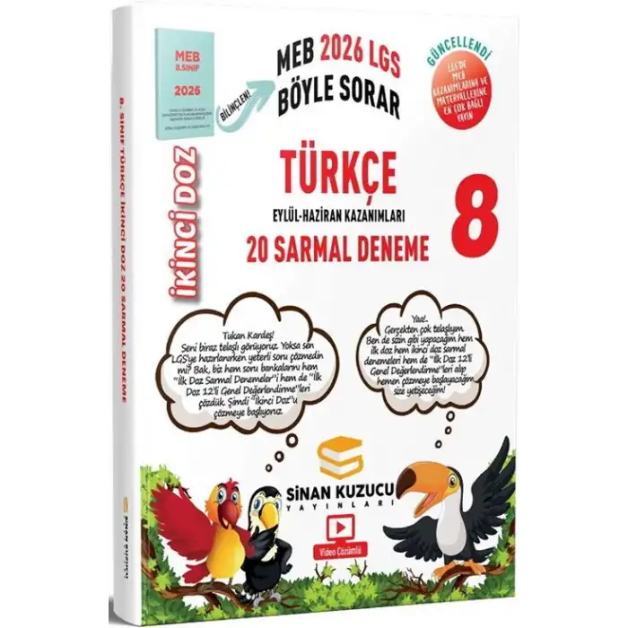 Sinan Kuzucu 2026 8. Sınıf Türkçe İkinci Doz Sarmal Branş Denemeleri