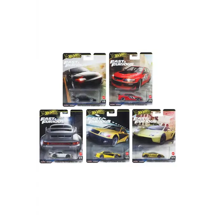 Hot Wheels Premium Fast & Furious Serisi 5’li Set Diecast Koleksiyon Araba HNW46