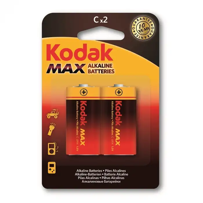 KODAK PİL ORTA BOY MAX ALKALİN 2Lİ BLS