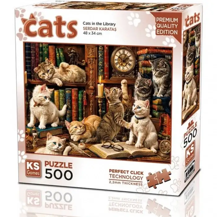 KS GAMES CATS İN THE LİBRARY 500 PARÇA PUZZLE 20090