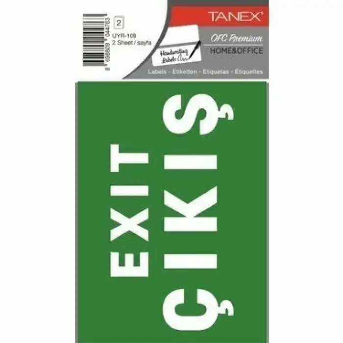 TANEX STICKER ACİL ÇIKIŞ-10 UYARI ETİKETİ UYR-110