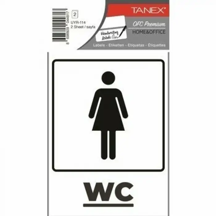 TANEX STICKER BAYAN WC UYARI ETİKETİ UYR-114