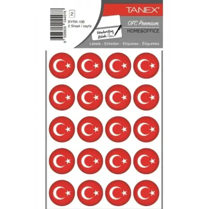 TANEX STICKER TÜRK BAYRAĞI-8 BYRK-109