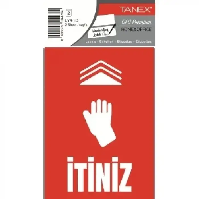TANEX STICKER İTİNİZ UYARI ETİKETİ UYR-112