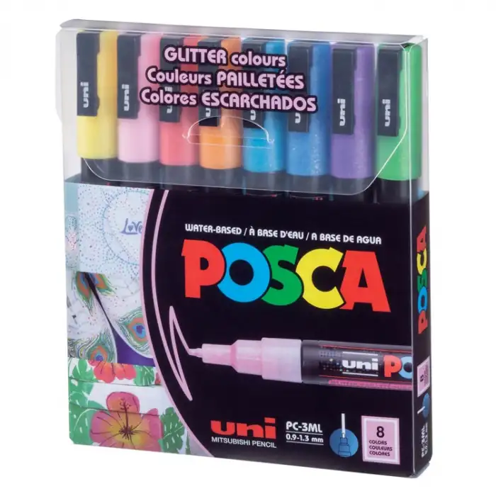 UNIBALL POSCA MARKÖR 3ML 8Lİ SET SİMLİ
