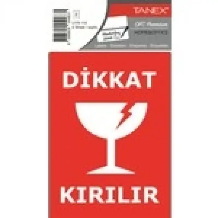 TANEX STICKER DİKKAT KIRILIR UYARI ETİKETİ UYR-116