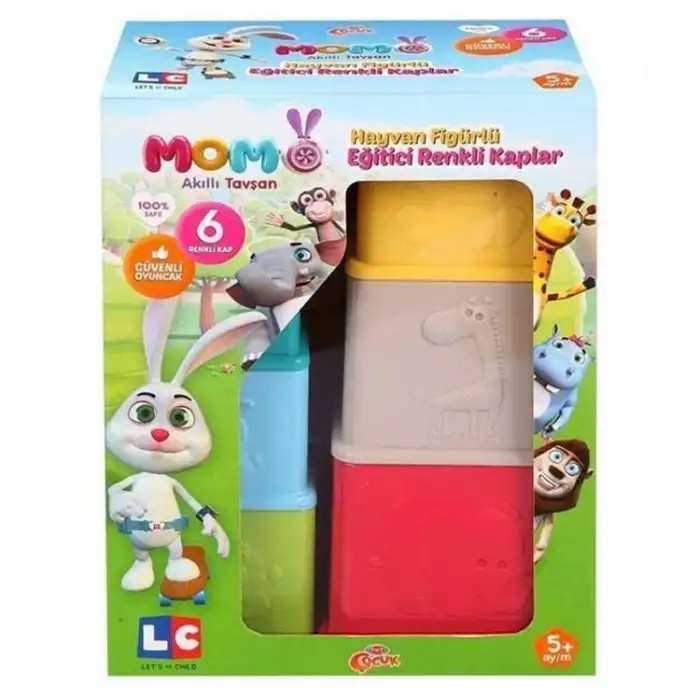 AKILLI TAVŞAN MOMO EĞİTİCİ RENKLİ KAPLAR