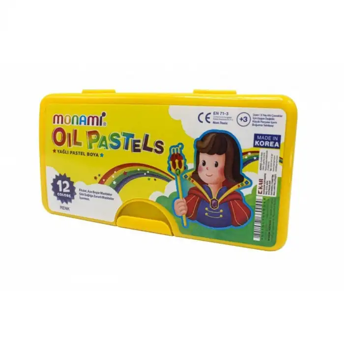 MONAMİ PASTEL BOYA 12 RENK PLASTİK KUTULU