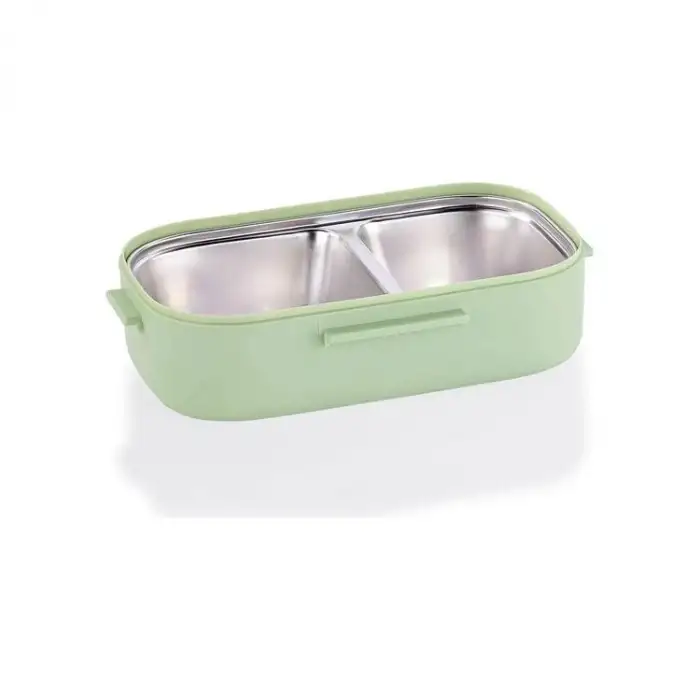 VAGONLIFE BL2106 PASLANMAZ ÇELİK YEMEK KABI - LUNCH BOX 2 BÖLMELİ 550 ML YEŞİL