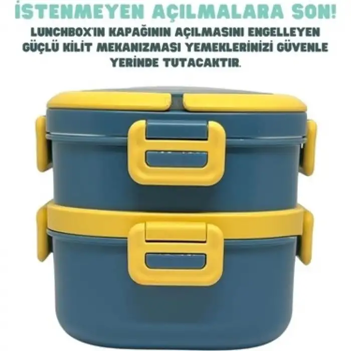 VAGONLİFE ÇELİK YEMEK KABI 2 KATLI LUNCH BOX 1330ml - VGN6715 MAVİ