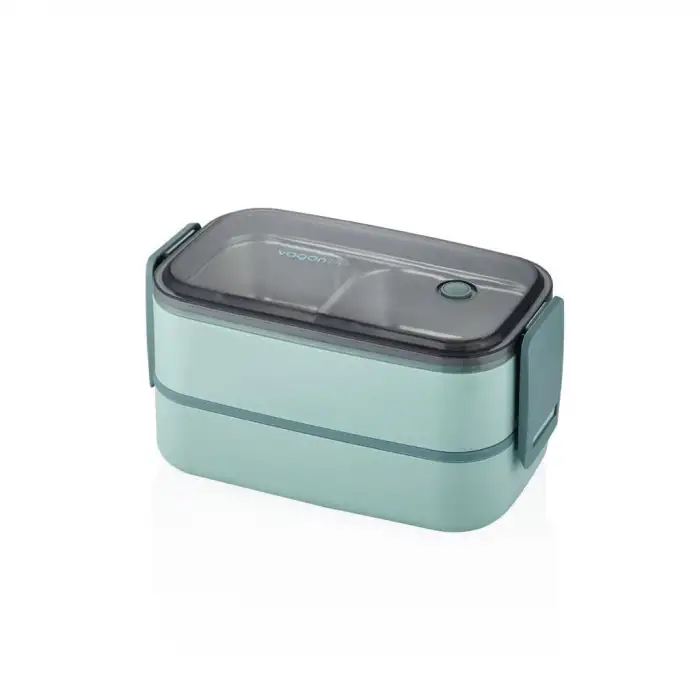 VAGONLİFE PASLANMAZ ÇELİK 3 BÖLMELİ YEMEK KABI 2 KATLI - LUNCH BOX BL50002-2 1400ML - YEŞİL
