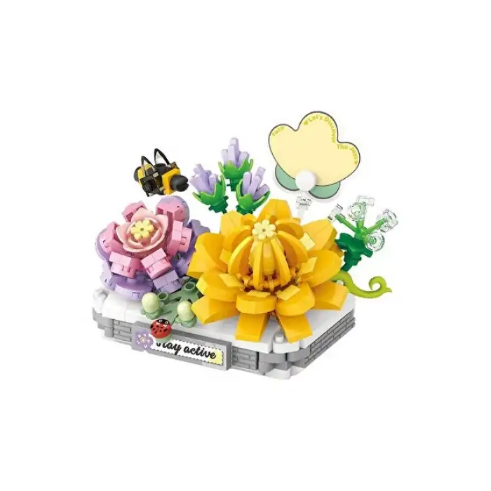 LZ8832 LOZ Kremsi Yeşim Lotus BLOCK OYUNCAK