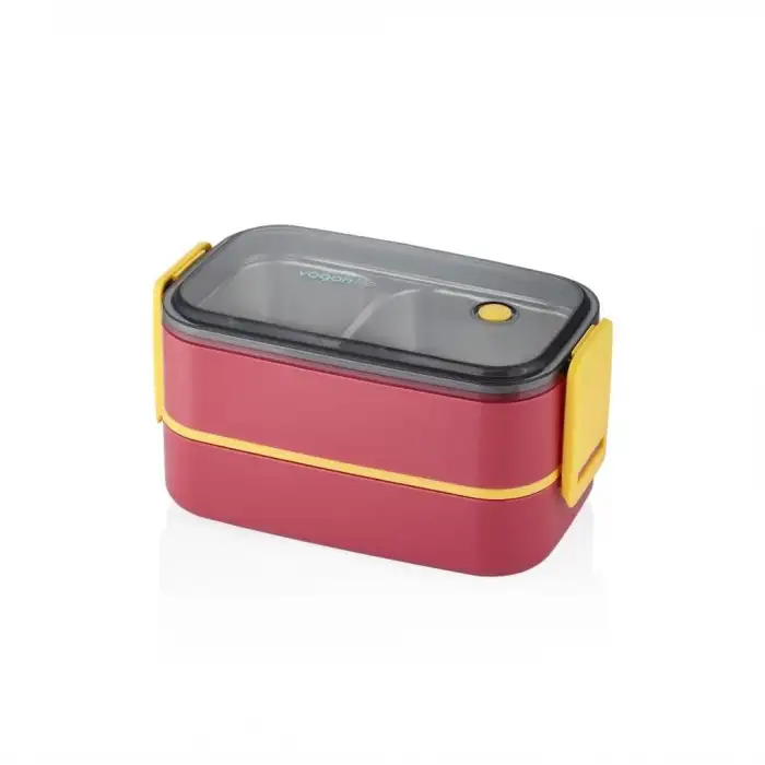 VAGONLİFE PASLANMAZ ÇELİK 3 BÖLMELİ YEMEK KABI 2 KATLI - LUNCH BOX BL50002-2 1400ML - BORDO