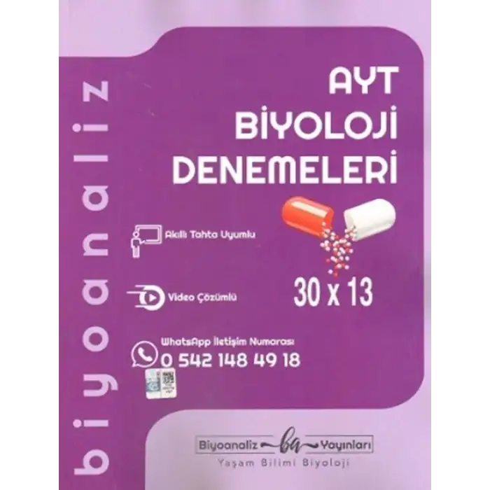 Biyoanaliz Yayınları AYT Biyoloji 30 x 13 Denemeleri