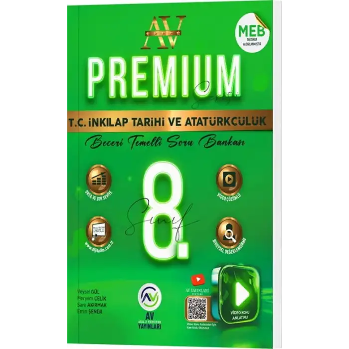 8. Sınıf İnkılap Tarihi ve Atatürkçülük Premium Beceri Temelli Soru Bankası Av Yayınları