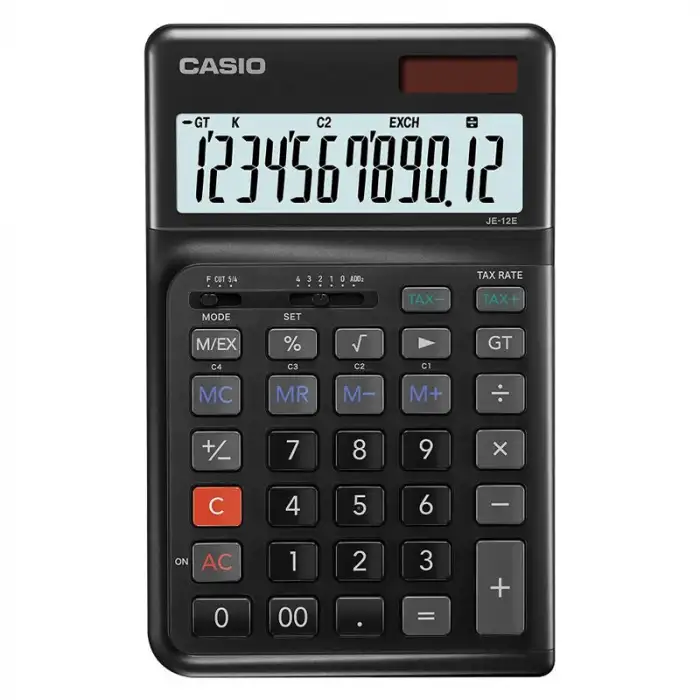 CASIO HESAP MAKİNESİ MASAÜSTÜ JE-12E-BK-W-DP