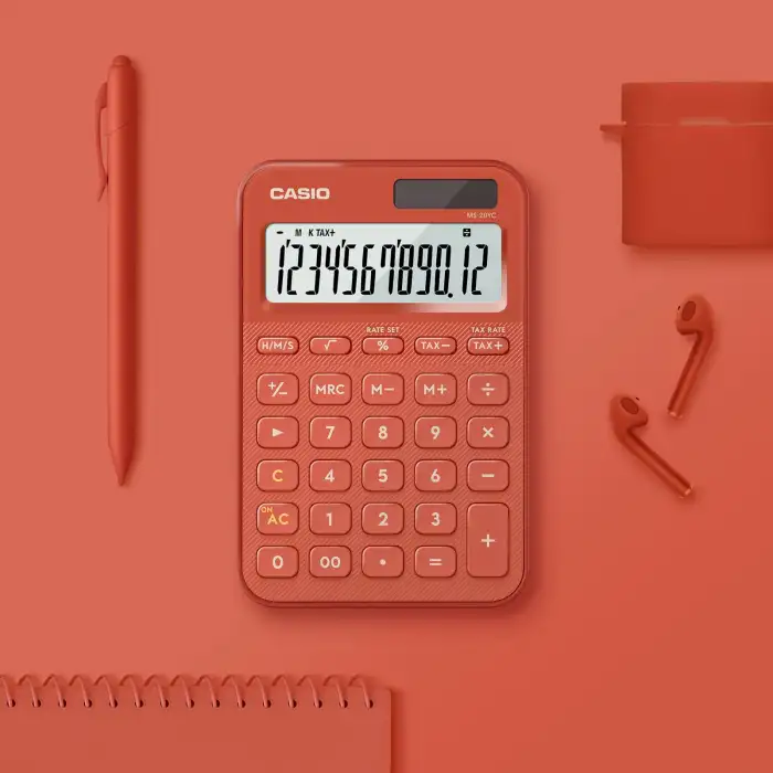CASIO HESAP MAKİNESİ MASAÜSTÜ MS-20YC-RD-W-DP