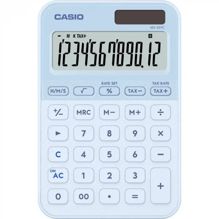 CASIO HESAP MAKİNESİ MASAÜSTÜ MS-20YC-LB-W-DP