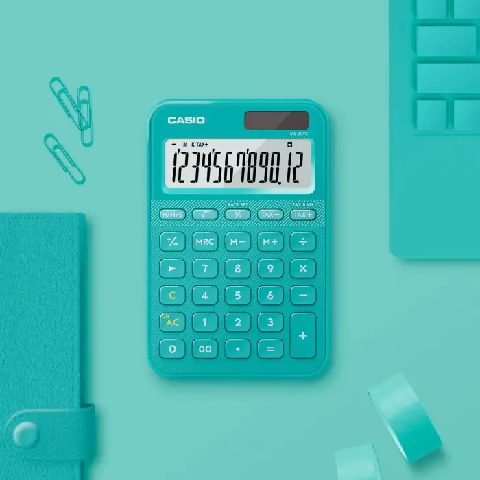CASIO HESAP MAKİNESİ MASAÜSTÜ MS-20YC-TU-W-DP