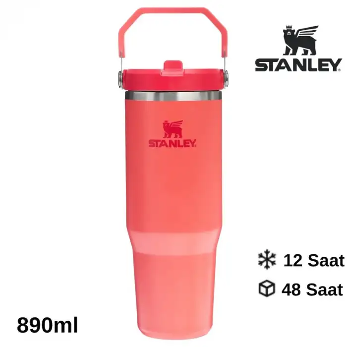 STANLEY TERMOS ICEFLOW FLİP STRAW 0.89LT SICAK MERCAN 10-12043-076
