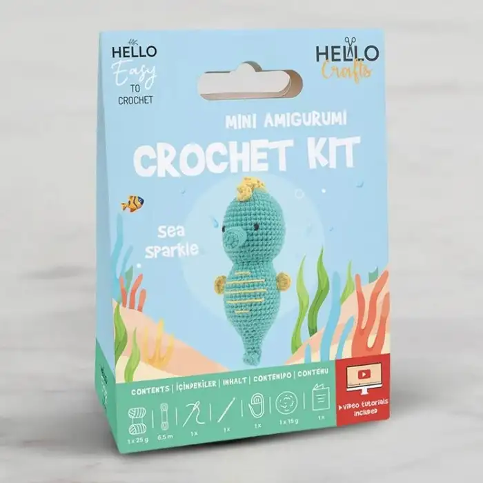 HELLO CRAFTS TIĞ İŞİ MİNİ AMİGURUMİ KİTİ-SEA SPARKLE