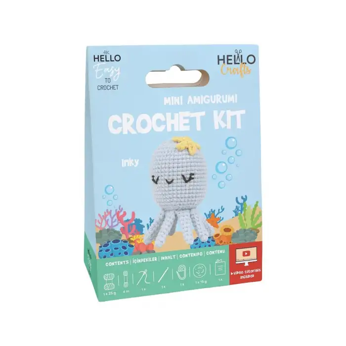 HELLO CRAFTS TIĞ İŞİ MİNİ AMİGURUMİ KİTİ-INKY