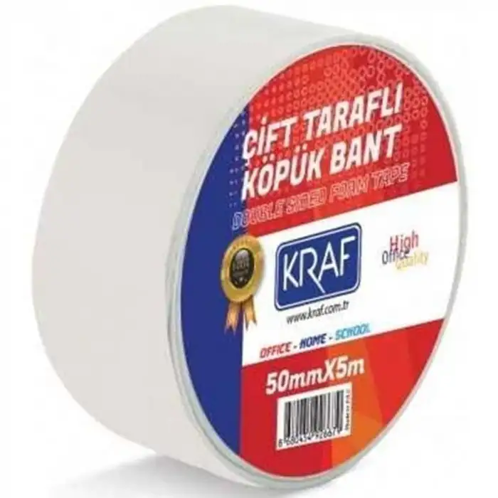 KRAF ÇİFT TARAFLI KÖPÜK BANT 50mm x 5m 5050G