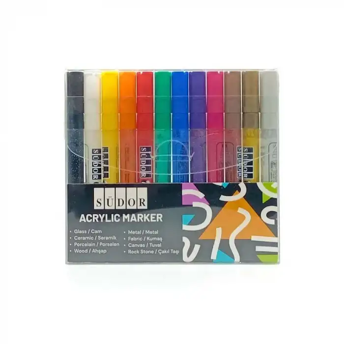 SÜDOR MONA LİSA AKRİLİK MARKER 12 RENK 3MM AK02