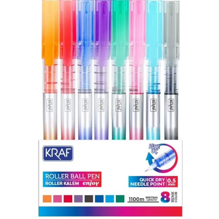 KRAF ROLLER KALEM ENJOY İĞNE UÇ 0,5 MM 8Lİ 299