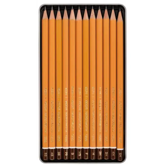 KOHINOOR GRAFİT KALEM 5B-5H ORTA 12Lİ METAL KUTU