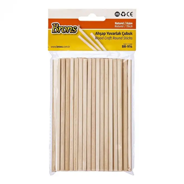 BRONS AHŞAP ÇUBUK YUVARLAK NATUREL KALIN BR-914