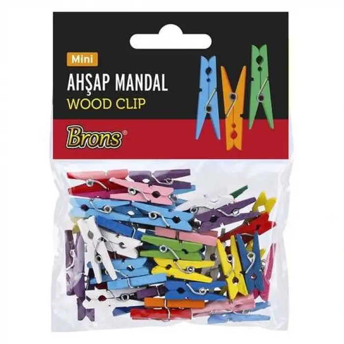BRONS AHŞAP MANDAL RENKLİ MİNİ