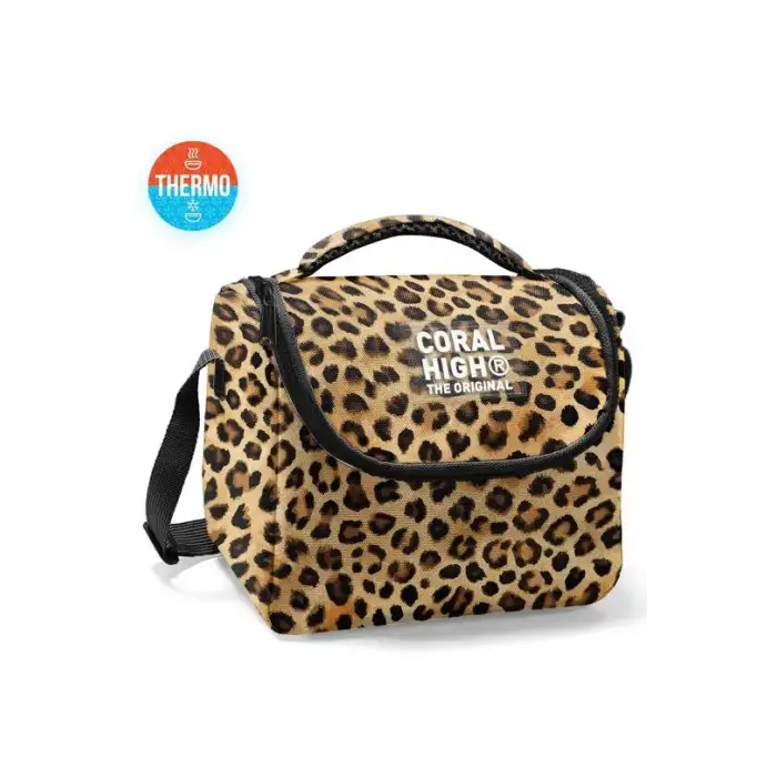 Coral High Kids Kahverengi Leopar Desenli Thermo Beslenme Çantası 22781